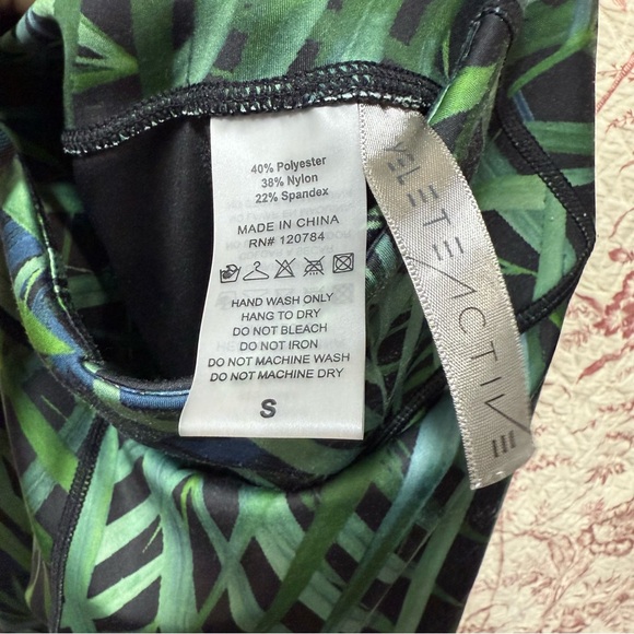 Eletactive Green Palm Leaf Print Leggings Size Small - Picture 2 of 3